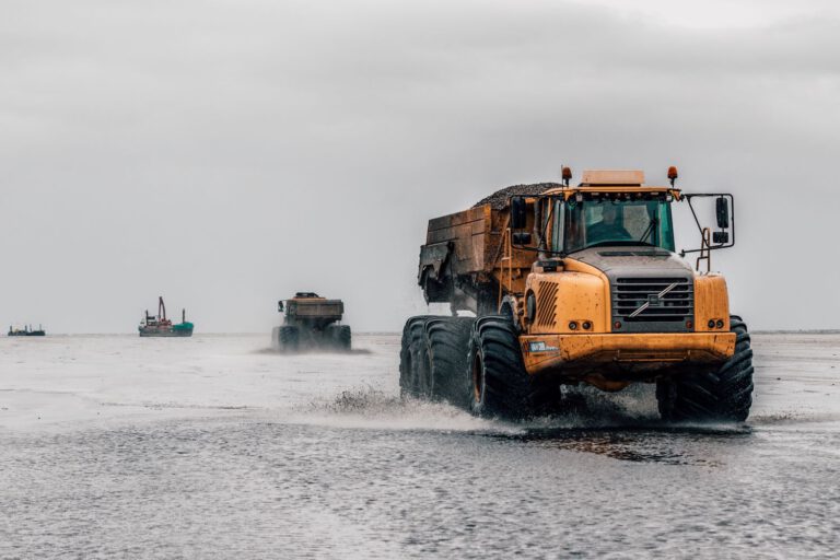 Transport schelpen naar griend