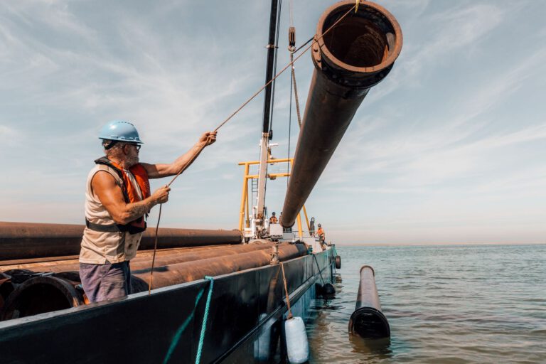 Grienderwaard lossen stortbuizen